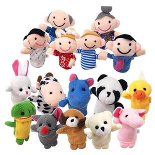Baby Plush Toy Finger Puppets Tell Story Props 10pcs Animals