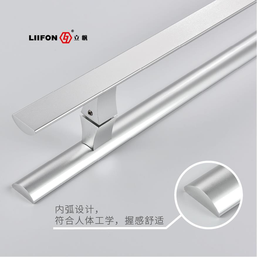 立帆实心铝合金门把手新款玻璃门拉手大门简约黑色木门明装扶手