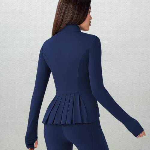 Womens Zippered Sports Jacket Stand Collar Lightweight