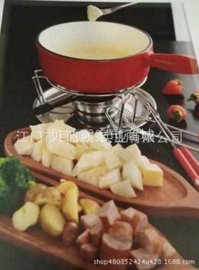 cast iron fondue pot芝士火锅不粘搪瓷汤锅陶瓷炖锅电磁炉铸铁锅