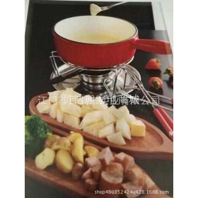 cast iron fondue pot芝士火锅不粘搪瓷汤锅陶瓷炖锅电磁炉铸铁锅