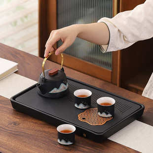客厅高档仿乌金石茶海茶具干泡小茶台 小型茶盘家用茶托盘2025新款