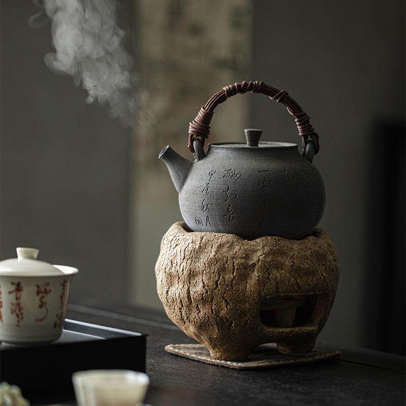 手工柴烧提梁壶煮茶器炭炉煮水烧水壶酒精炉温茶壶煮茶