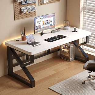 书桌学生学习桌卧室家用办公桌小户型简易电竞桌子 实木电脑桌台式