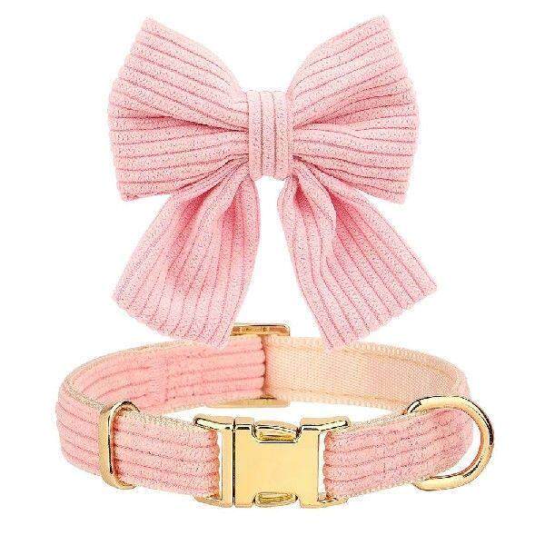 Pink Dog Collar Harness Leash Set Cute Dog Collar Leash