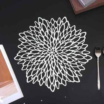 PVC placemat hibiscus flower table mat non-slip insulation
