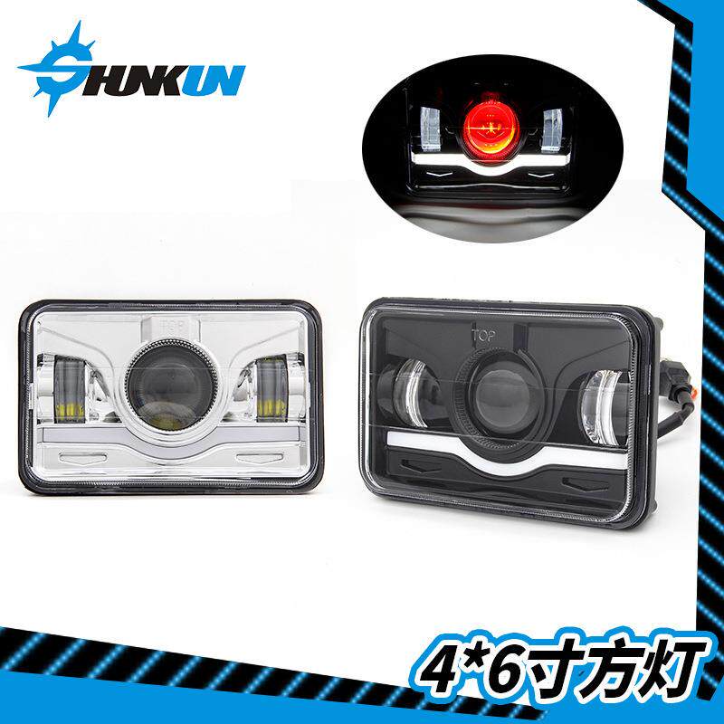 5英寸方灯适用于吉普方灯卡车4x6寸LED前大灯 方形带日行汽车大灯