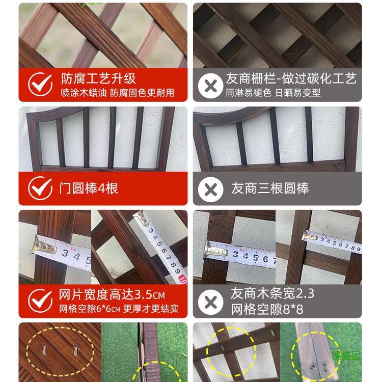 菜园园艺花园木围栏篱笆外栅栏门门双开木质防腐木院子门户门门