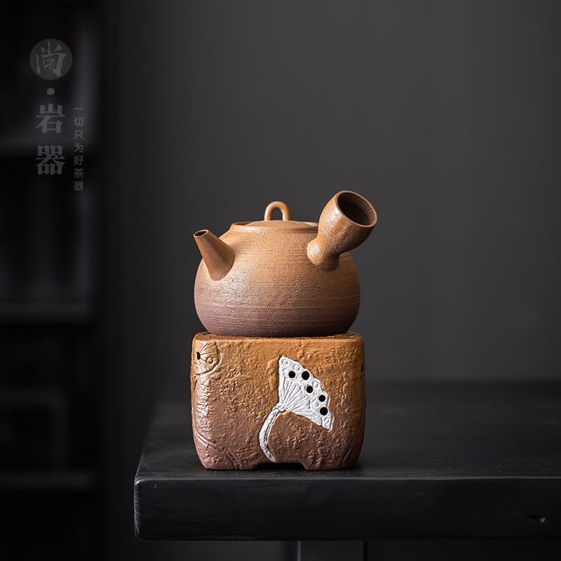 粗陶烧水壶酒精炉煮茶器室内小火炉茶炉套装野外酒精灯炭火煮茶壶