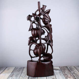 木雕特色南黑檀 瓜架摆件工艺品摆件雕刻新品瓜架家居装饰