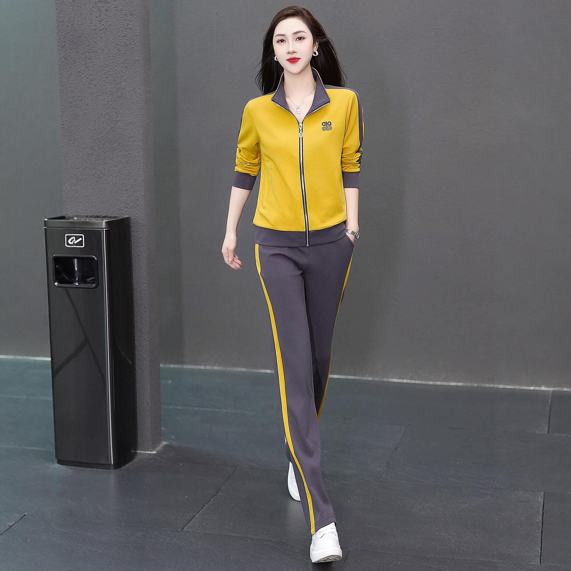 运动套装女春秋2026新款时尚洋气减龄立领卫衣跑步休闲服两件套潮