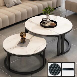 简易折叠茶户圆形玻璃几客厅家用985小型出屋用小租型茶桌轻奢H&