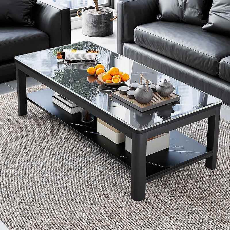 茶几客厅式家用轻奢现代办室钢公化玻璃茶桌简ESL约意户小型方形