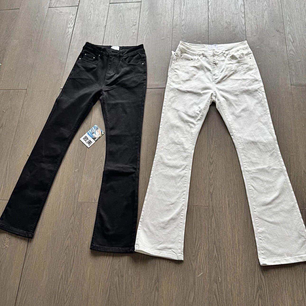 美式517覆古黑牛高弹小众高街牛仔裤微喇Cleanfit修身显瘦长裤男