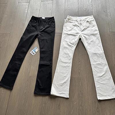 美式517覆古黑牛高弹小众高街牛仔裤微喇Cleanfit修身显瘦长裤男