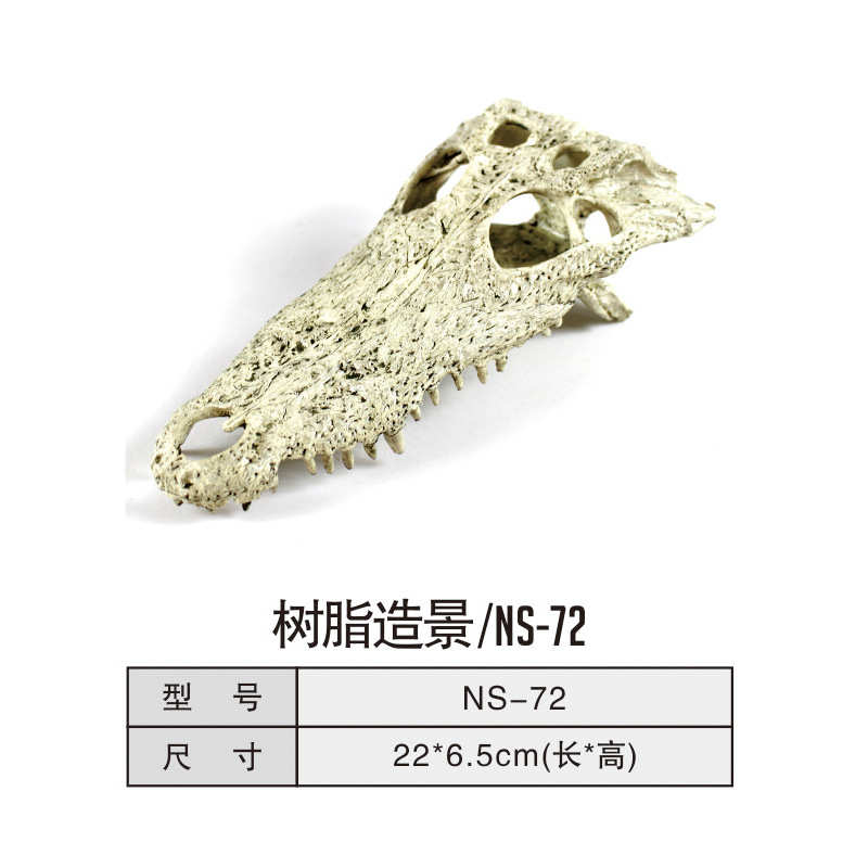恐龙头骨头骨饲养箱水陆箱躲避屋蜥蜴守宫装饰造景树脂小摆件