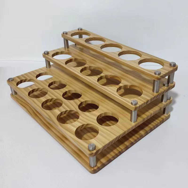 专用实木酒具白酒杯架置物摆件家用创意分酒器竹木制托架子收纳展