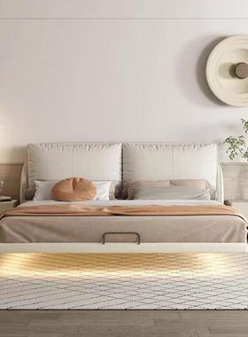 悬浮床代简约主LPX001-2卧大床轻奢双布人床高端大气奶油风实现科