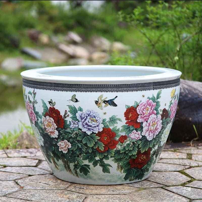 陶瓷庭院水缸旺宅无孔花盆大口径阳台鱼缸睡莲碗莲荷花缸,宠物/宠物食品及用品,桌面缸,淘宝优惠券,粉丝福利购,淘宝优惠卷