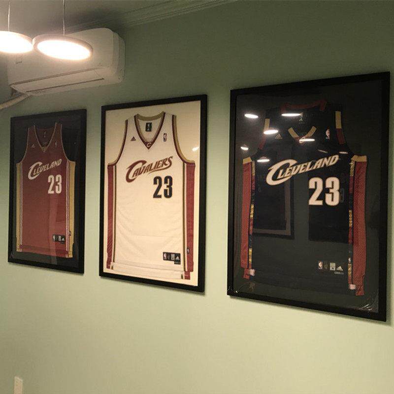 定制实木高端球衣展示相框装裱签名足球篮球衣服收藏挂墙画 画框