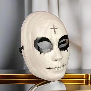 万圣节GOD面具酒吧派对人类清楚计划男女十字架塑料面具地摊