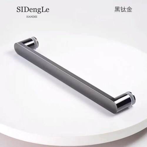 304玻璃门拉手淋浴房把手浴室加厚不锈钢移门黑色黑钛玫瑰金440孔