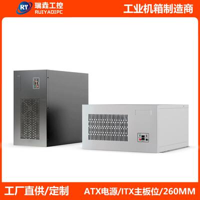 迷你ITX机箱2610壁挂式工业工控服务器4槽小板ATX电源风冷下置