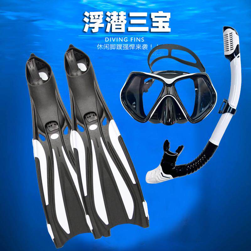 成人浮潜三宝套装潜水镜面罩防呛全干式呼吸管长脚蹼近视浮潜装备