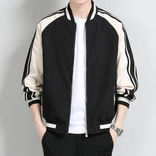 Mens Spring Jacket 2025 Korean Style Stand Collar Jacket
