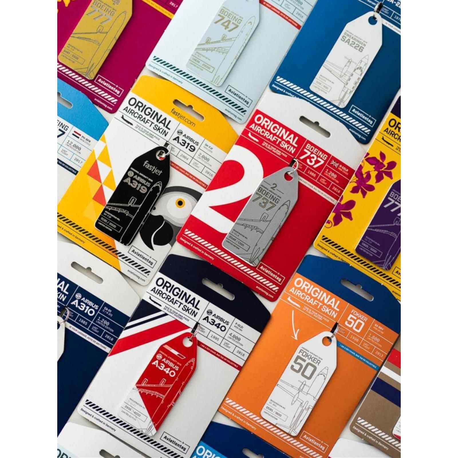 德国AviationTag 飞机蒙皮行李牌钥匙扣挂件 波音747空客340 礼物