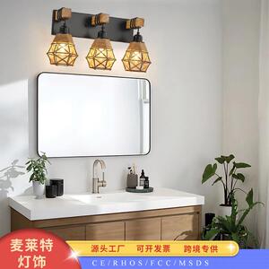 北美壁灯麻绳编织壁灯组合壁灯商用过道灯民宿复古走廊过道壁灯
