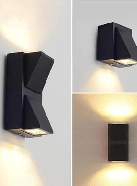 wallpack别墅庭院单头壁灯具外壳防水铝材方形户外上下发光壁灯