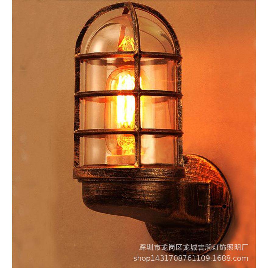 美式户外防水壁灯复古怀旧网咖啡吧过道走廊服装店工业风防爆壁灯