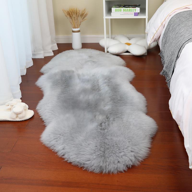 高档洲纯羊毛地卧澳室羊毛沙发垫轻毯奢皮草毛整张羊皮垫皮一体床