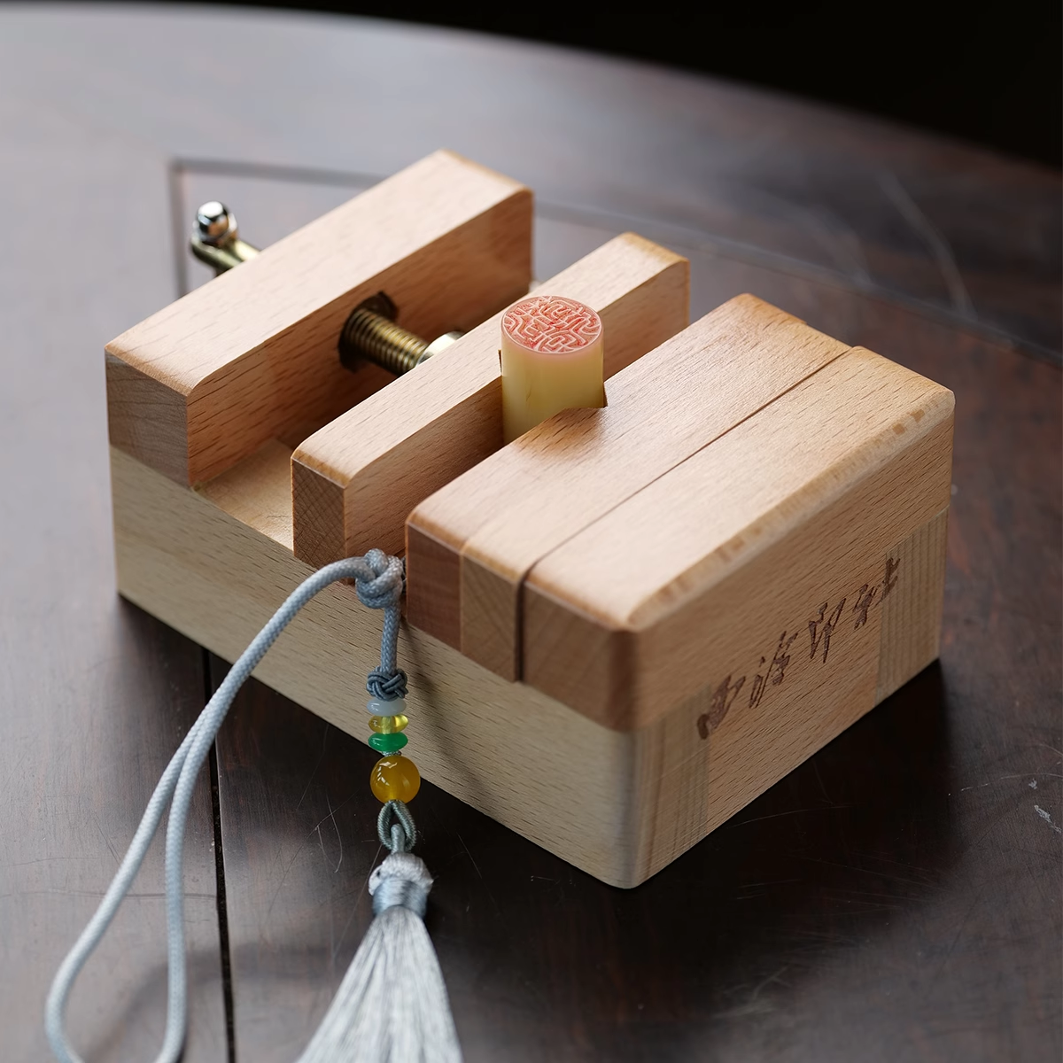 【西泠印社】榉木印床刻床实木夹具石料印章刻章固定器初学者篆刻