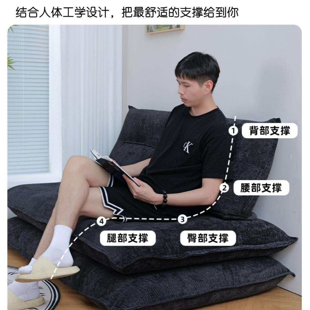 法式客厅落地多功能单人双人小户型布艺沙发床一体两用可躺可睡