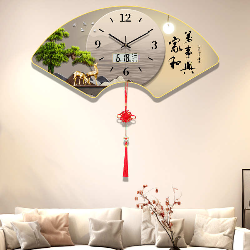 钟表客厅装饰画挂钟2025新款简约现代创意艺术电视背景墙大气时钟