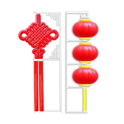 太阳能led路灯中国结路灯杆装饰灯亚克力灯笼配件户外灯箱广告牌