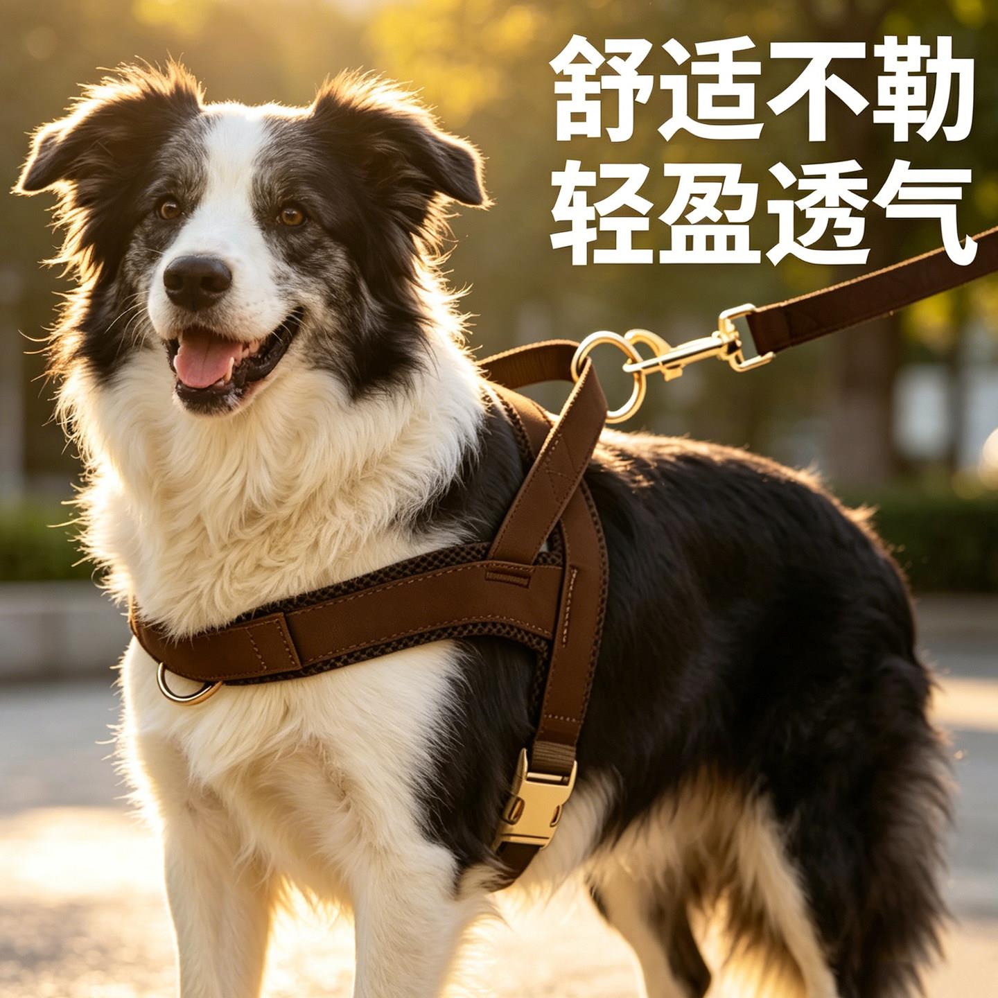 德国宠物胸背带可调节狗狗牵引绳中大型犬舒适不勒透气外出遛狗绳