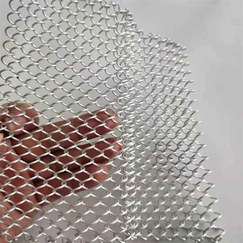 水幕钢网316不锈钢网细丝小孔螺旋编制水帘可定制304材质焊边网帘