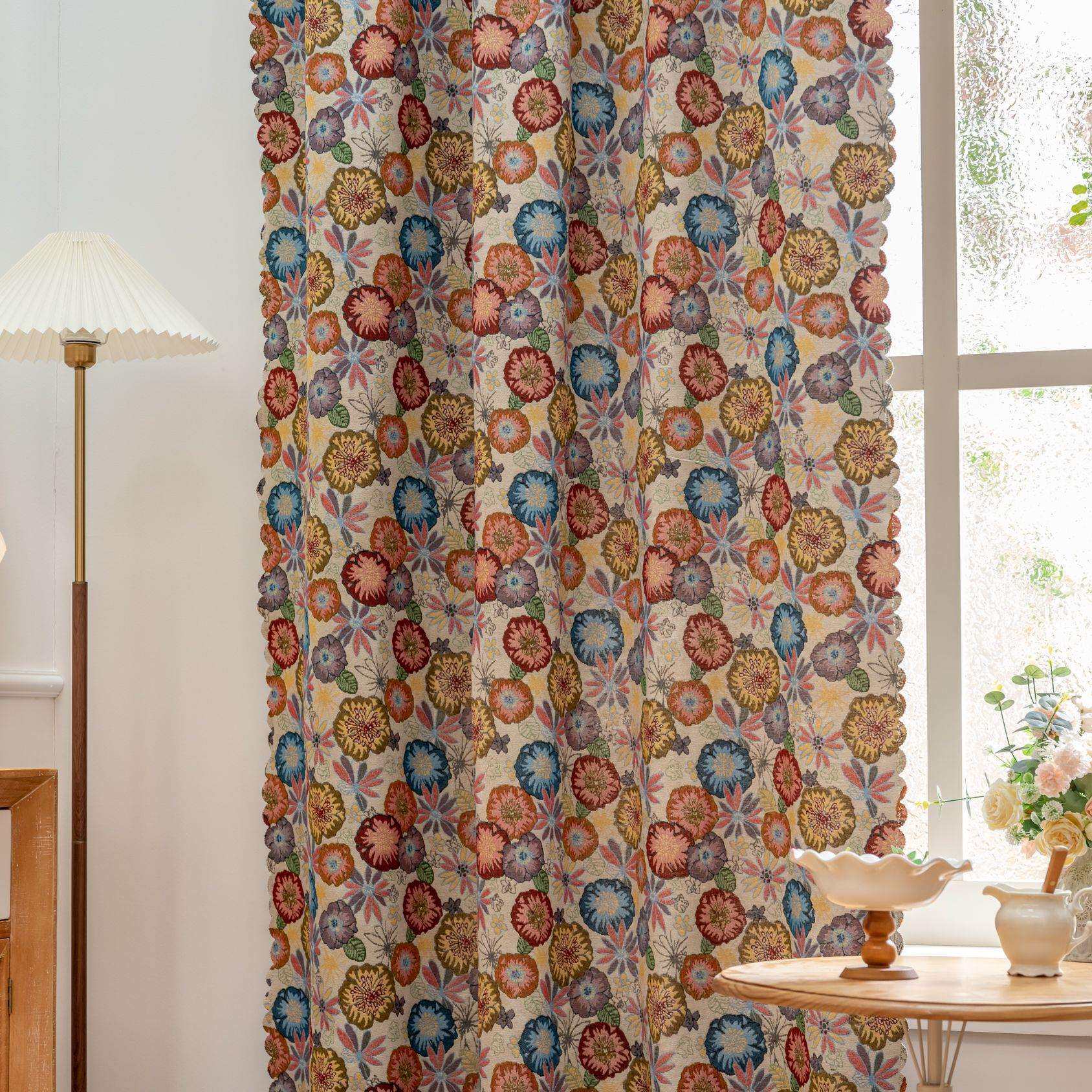 亚马逊热销轻奢现代地中海风装饰遮光半遮光窗帘遮挡帘工厂