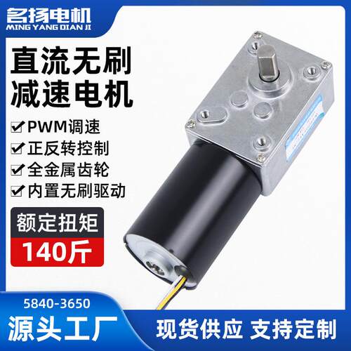 无刷直流减速电机12v24v蜗轮蜗杆5840-3650调速微小型大扭力马达