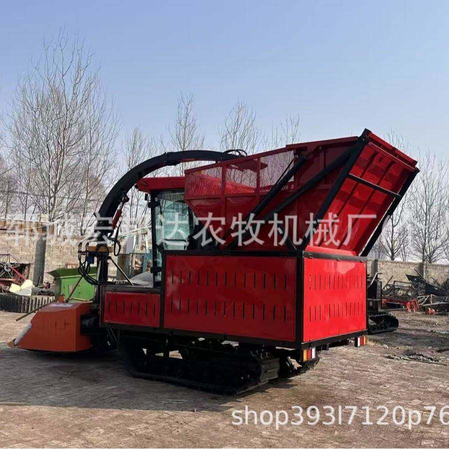 履带式圆盘青储机小麦玉米秸秆收割机农用青贮饲料一体青储机