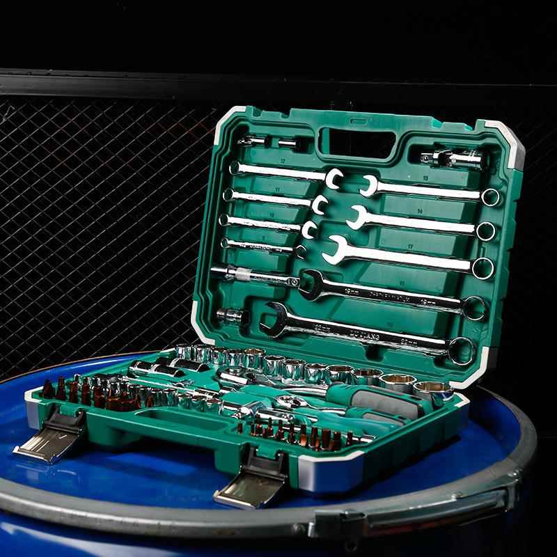 棘工扳手套装82件套筒组套装汽修套具快轮速棘轮扳手套筒组套