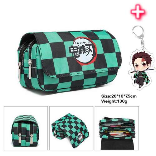 动漫鬼灭之刃笔袋灶门炭治郎双层铅笔盒容量翻盖Demon Slayer文具