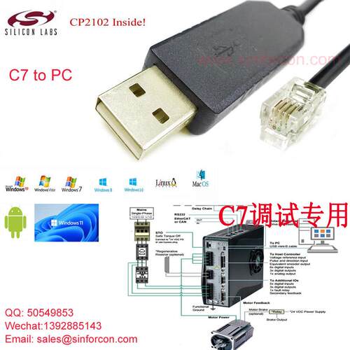 CDHD电脑连接线CDHD2/高创驱动器参数克隆下载上传修改调试通讯线
