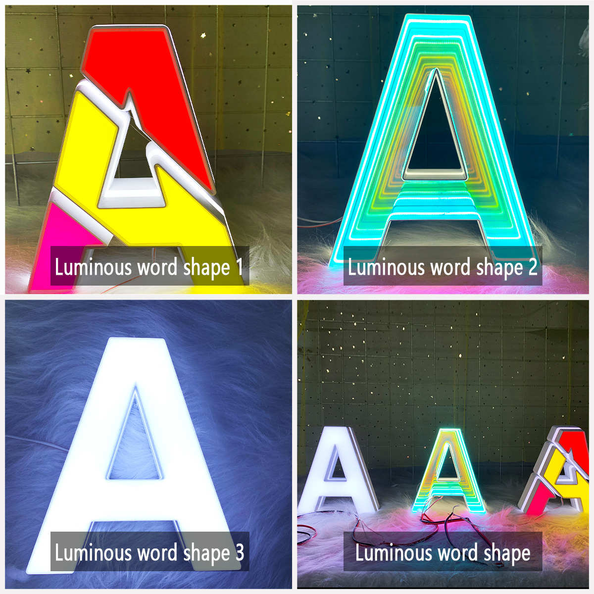 户外门头广告牌亚克力字LED不锈钢门头招牌户外霓虹灯立体发光字