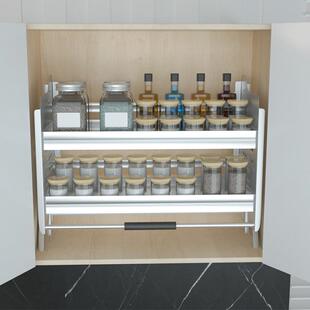 吊柜机升降拉篮厨房橱柜上下降升吊柜拉篮篮调味品篮下拉式降置物