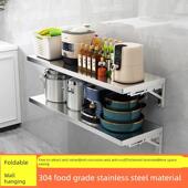 可折叠304不锈钢挂墙折叠桌壁挂式 厨房墙上可折叠餐桌子置物架