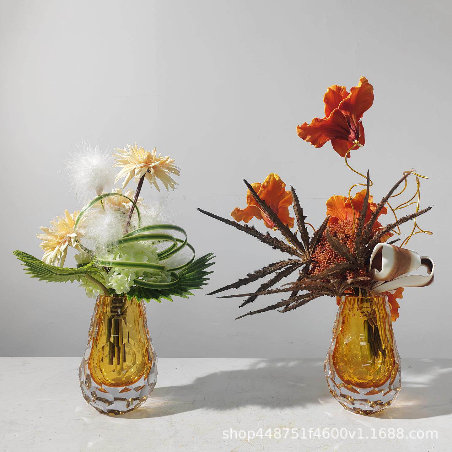 现代轻奢仿真花束插花假花餐桌桌面布置家居样板房洽谈桌摆设摆件